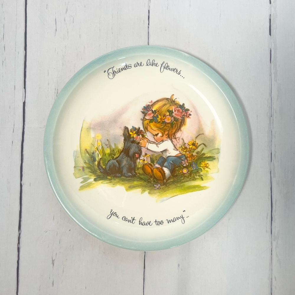 Vintage 1972 American Greetings Gigi Collector Plate Friends Are Like Flowers